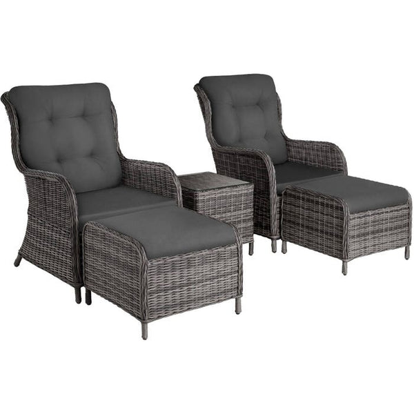 Rattan Sitzgruppe Benissa grau-meliert/grau