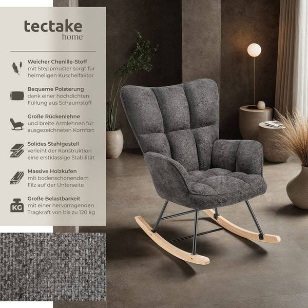 Schaukelstuhl Torve Chenille anthrazit