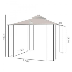 Gartenpavillon Partyzelt Festzelt Doppeldach 3x3m