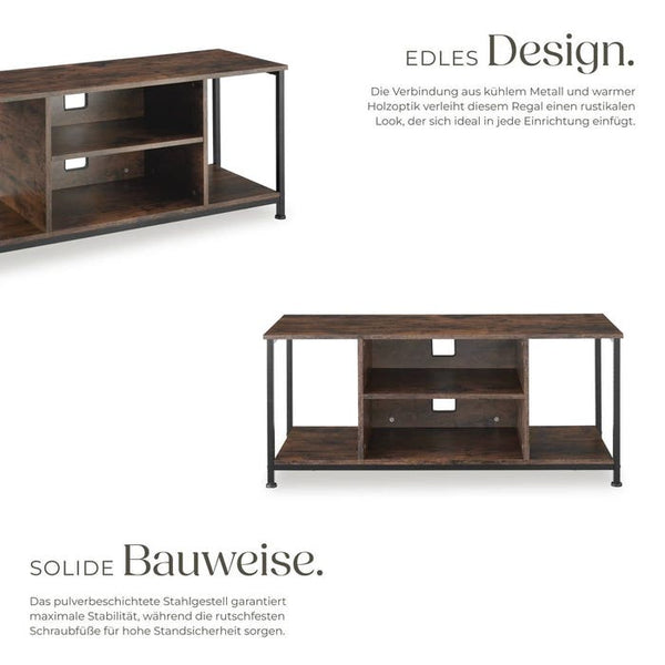 TV-Regal Austin Industrial Holz dunkel, rustikal 110 cm