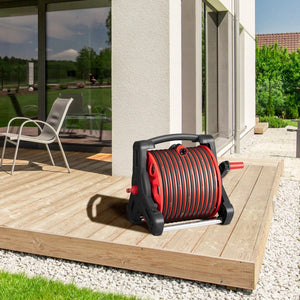Mobile Schlauchtrommel Basic 30 m in Rot Mit Multifunktions-Handbrause