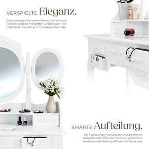 Dressing table and stool in antique look