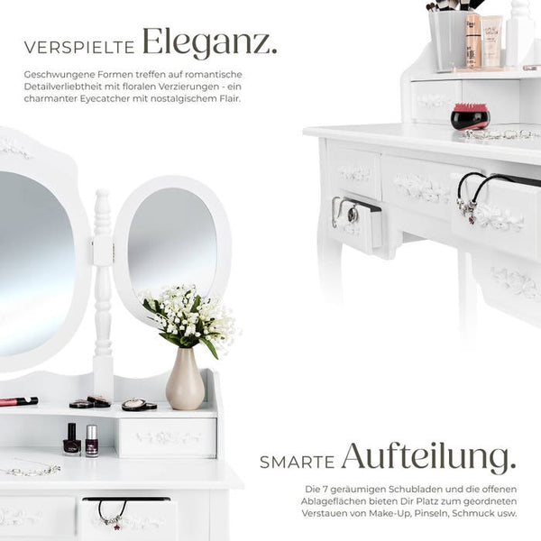 Dressing table and stool in antique look