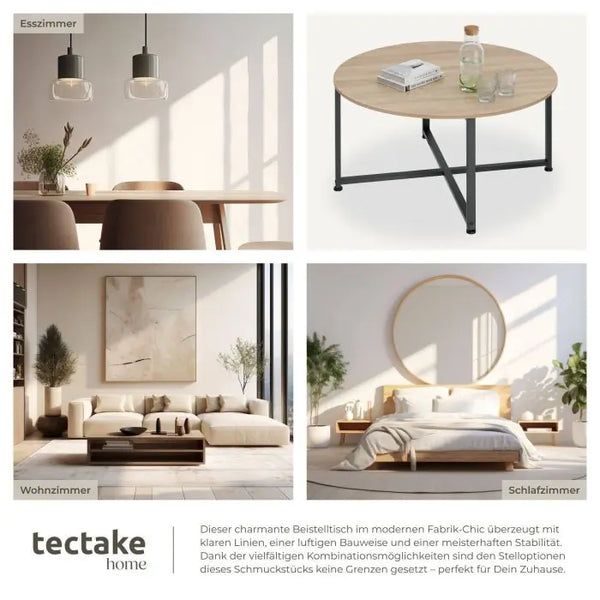 Couchtisch Aberdeen Industrial Holz hell, Eiche Sonoma