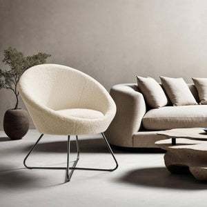 Cocktailsessel Cocktailsessel Centera, gepolstert, 120kg Bouclé off-white