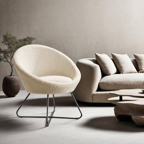 Cocktailsessel Cocktailsessel Centera, gepolstert, 120kg Bouclé off-white