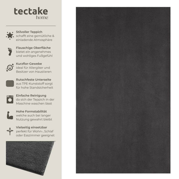 Short pile carpet Soft Zone anthracite 60 x 110 cm 