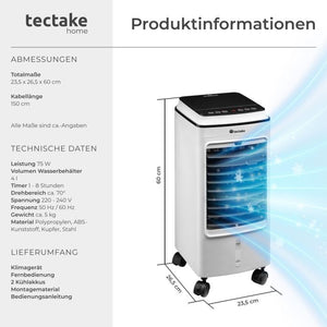 Klimagerät Notos 3in1 Ventilator, Luftbefeuchter und Luftkühler