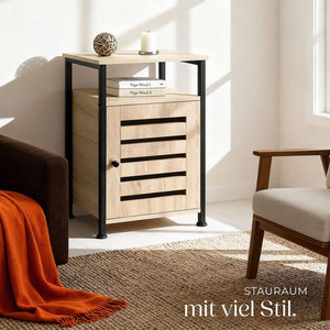 Beistellschrank Cork Industrial Holz hell, Eiche Sonoma