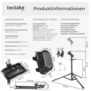 Set Fahrradmontageständer Jan und Rahmentasche Typ 1