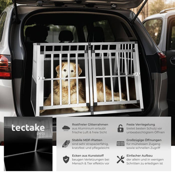 Hundetransportbox doppel mit schräger Rückwand ohne Trennwand
