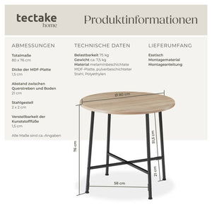 Esstisch Ennis Industrial Holz hell, Eiche Sonoma