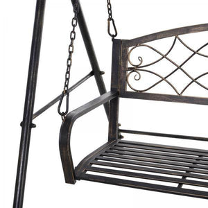 Gartenschaukel für 2 Personen Hollywoodschaukel Schaukelbank Metall Bronze