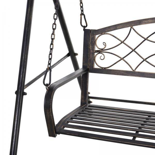 Gartenschaukel für 2 Personen Hollywoodschaukel Schaukelbank Metall Bronze