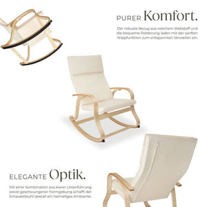 Schaukelstuhl Roca aus Birkenholz 150kg beige