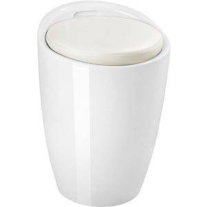 Badhocker mit Stauraum, weiss