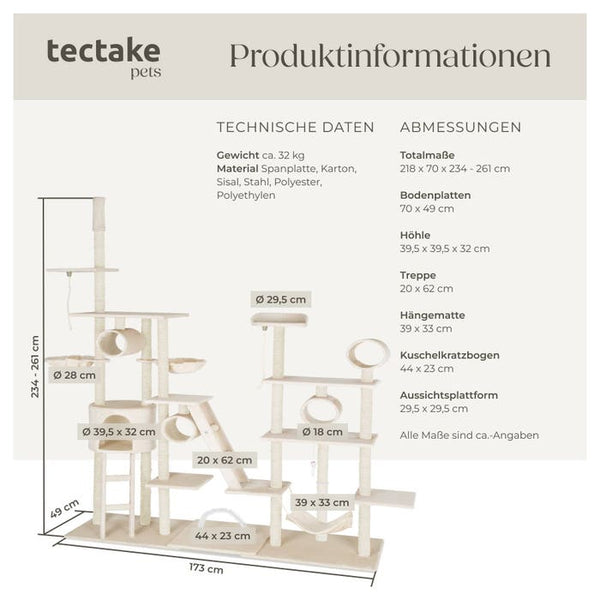 Kratzbaum Snooky 261cm - beige