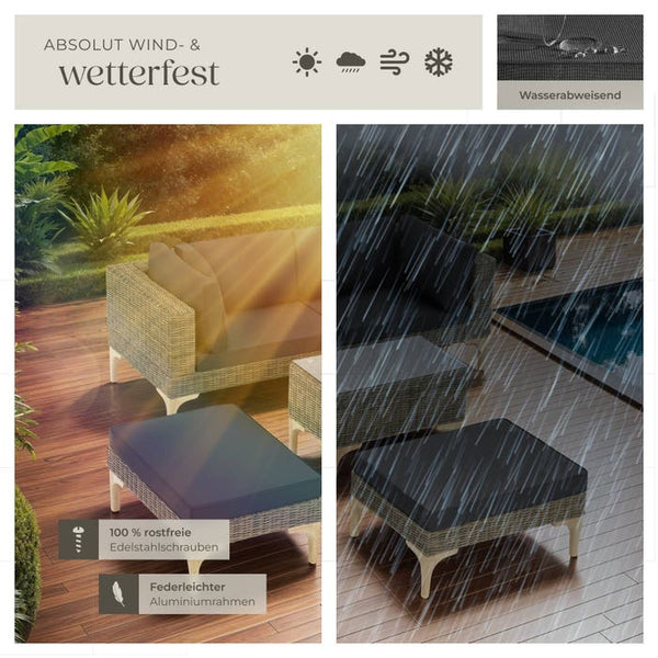 Rattan Lounge mit Aluminiumgestell Bellaria natur