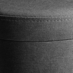 Sitzhocker Yara gepolstert in Leinenoptik 300kg mit Stauraum - dunkelgrau