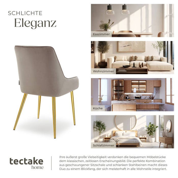 Polsterstuhl Avane taupe 2er Set