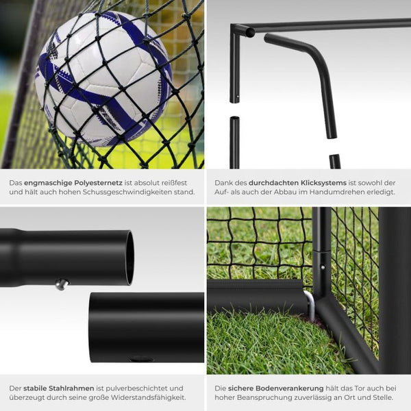 Fussballtor Harry wetterfest schwarz 244 x 86 x 164 cm