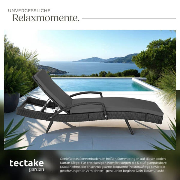 Rattan Sonnenliege Océane schwarz