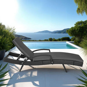 Rattan Sonnenliege Océane schwarz