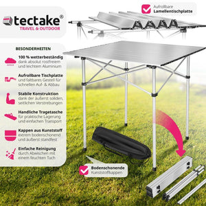 Camping Klapptisch aus Aluminium inkl. Tasche 70x70x70cm