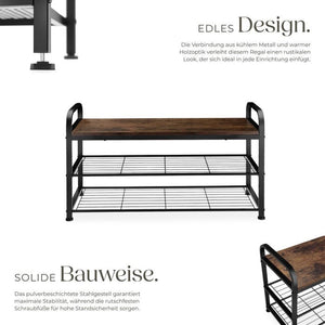 Southampton shoe rack - Industrial dark brown 