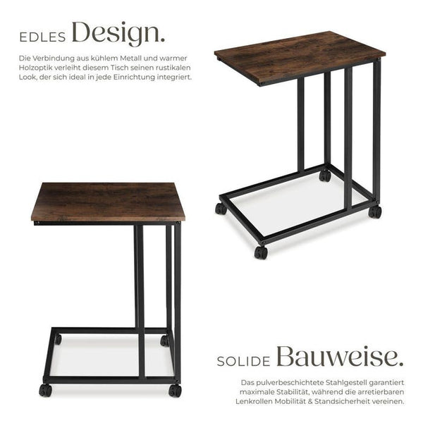 Luton side table, industrial style, dark wood, rustic 