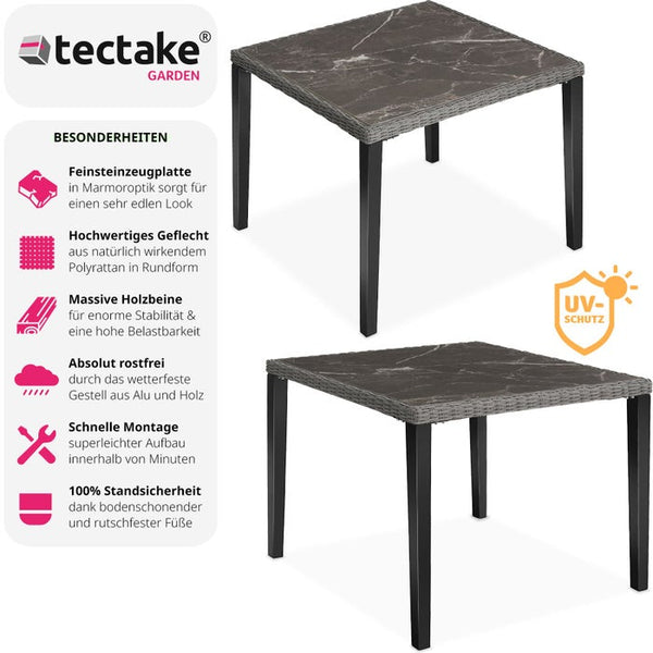 Rattan Tisch Tarent grau