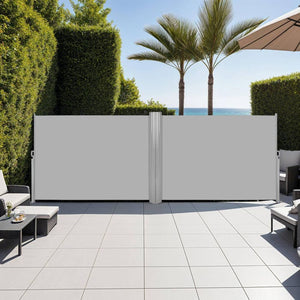 Tenda da sole laterale doppia in alluminio grigio 180 x 600 cm