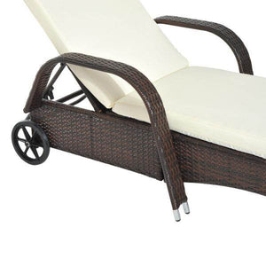 Mobile Gartenliege Kaffeebraun Rattanliege Polyrattan