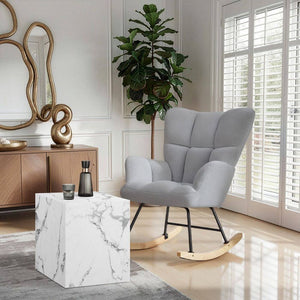 Couchtisch Lasley Marmor Optik weiß 45 x 45 x 50 cm