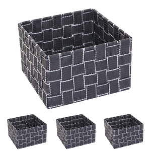 4er-Set Aufbewahrungskörbe Regalkorb Deko 12x19x19cm dunkelgrau