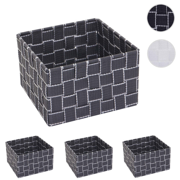 4er-Set Aufbewahrungskörbe Regalkorb Deko 12x19x19cm dunkelgrau