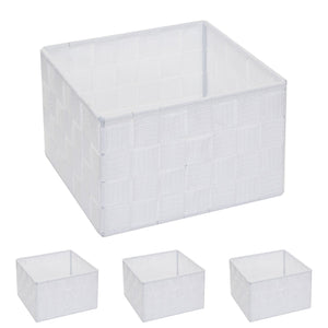 4er-Set Aufbewahrungskörbe Regalkorb Deko 12x19x19cm weiss
