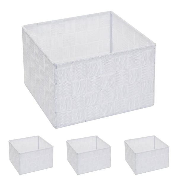 4er-Set Aufbewahrungskörbe Regalkorb Deko 12x19x19cm weiss