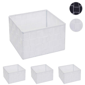 4er-Set Aufbewahrungskörbe Regalkorb Deko 12x19x19cm weiss