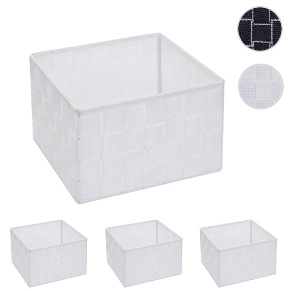 4er-Set Aufbewahrungskörbe Regalkorb Deko 12x19x19cm weiss