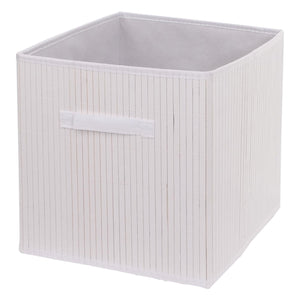 4er-Set Faltboxen Bambus Aufbewahrung Ordnungsbox 32x32x32cm weiss