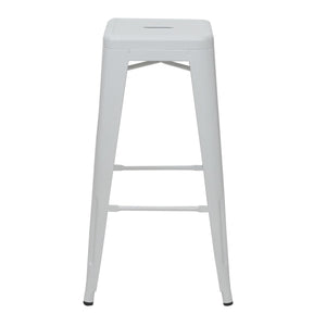 4er-Set Barhocker Metall Industriedesign stapelbar weiss