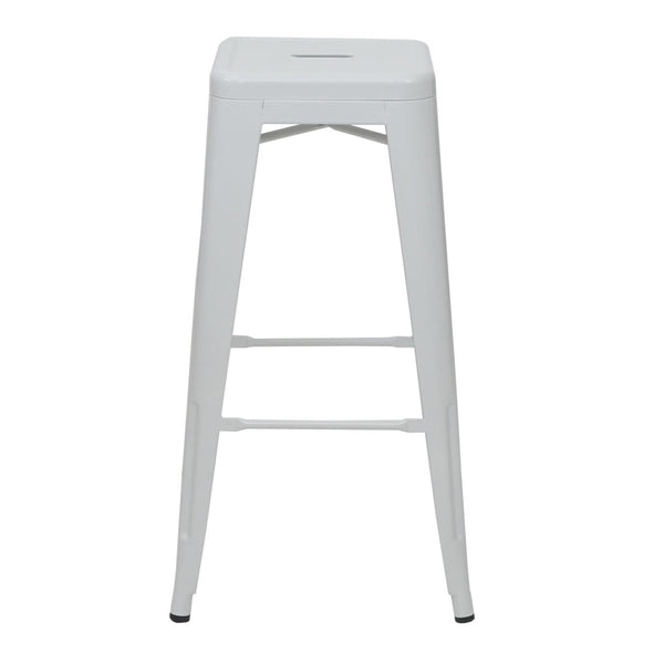 4er-Set Barhocker Metall Industriedesign stapelbar weiss