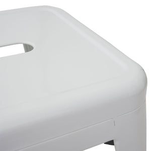 4er-Set Barhocker Metall Industriedesign stapelbar weiss