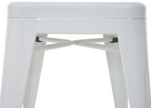 4er-Set Barhocker Metall Industriedesign stapelbar weiss