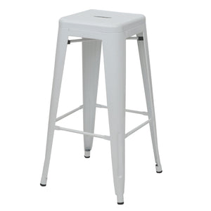 4er-Set Barhocker Metall Industriedesign stapelbar weiss