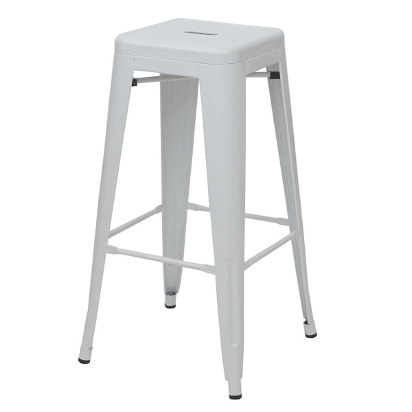 4er-Set Barhocker Metall Industriedesign stapelbar weiss