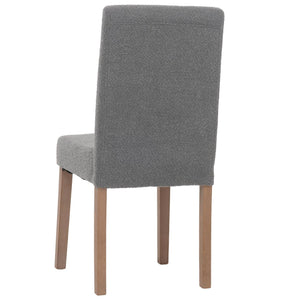 4er-Set Esszimmerstühle Bouclé Holzbeine natur Hochlehner grau