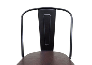 4er-Set Esszimmerstühle Chesterfield Kunstleder Industrial schwarz-braun