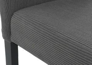 4er-Set Esszimmerstühle Cord Stoff Hochlehner Holzbeine dunkelgrau